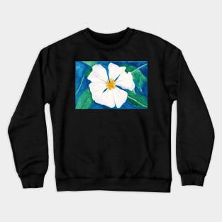 Ode to Georgia #3 - White Clematis Flower Crewneck Sweatshirt